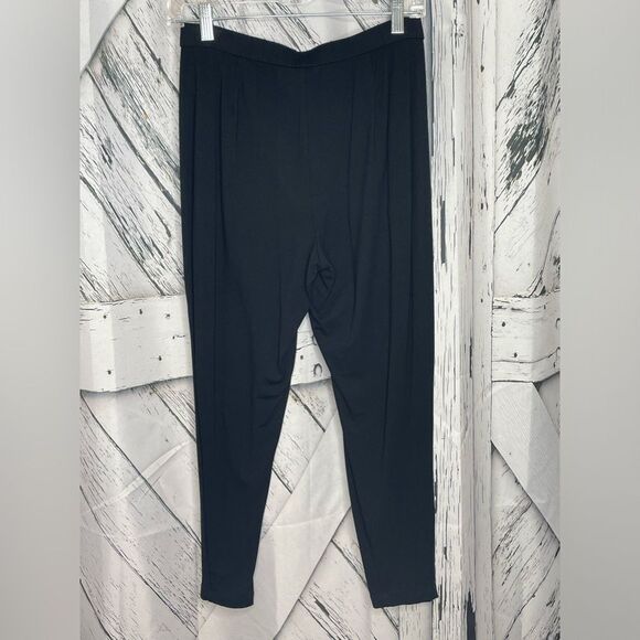 Eileen Fisher Black Viscose Blend Pull On Pants size PM - Picture 2 of 6